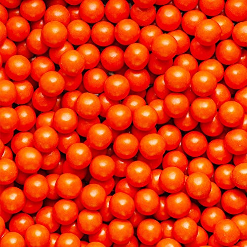 10mm Edible Chocolate Balls Cake or Cupcake Decoration Sprinkles (Orange, 100g)