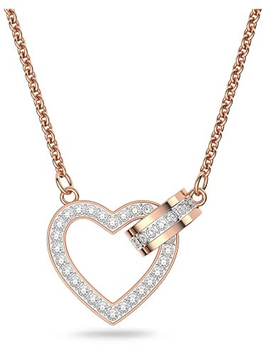 Swarovski Collana Lovely, Cuore, Bianco, Placcato color oro rosa