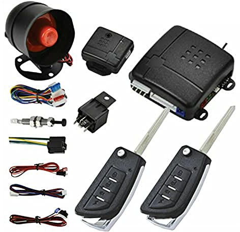 Riloer Auto-Sicherheits-Alarmsystem Keyless Entry Zentralverriegelungs-Stoßsensor Universal-Stoßsensor + Steuerbox + 2 Ersatz-Fernbedienungen