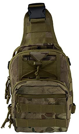 REEBOW GEAR Tactical Chest Bag Sling Umhängetasche Outdoor Tactical Molle Bag Crossbody Rucksack EDC Chest Pack,E