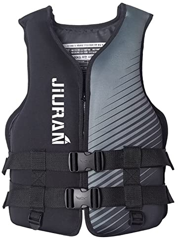 huraty Unisex Swim Vest, Adjustable Straps Swimming Vest, Youth Neoprene Vest for Outdoor Water Sports, Black, M