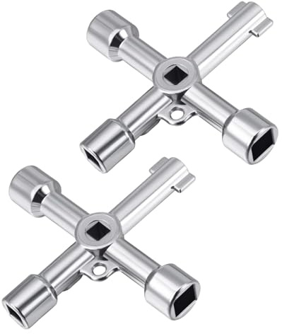 4 Voies Clé Multifonction, Clé Utilitaire Multifonction, 2 Pièces Clé Triangulaire, Clé Multifonction 4 Voies, Cle Triangle Pour Ascenseurs, Clé En Croix Universelle, Clé De L'Armoire De Commande