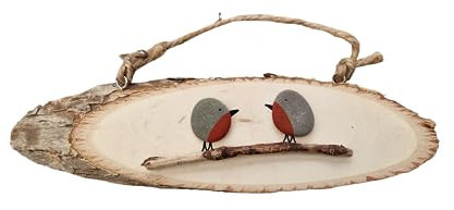 Robins Appear When Loved Ones Are Near | Pebble Art | Robins | Handmade Hanging Decoration (Without Quote)