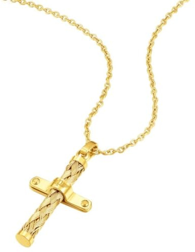 CROSSED GOLD NECKLACE - C: Gold Körperpflege und Gesundheit