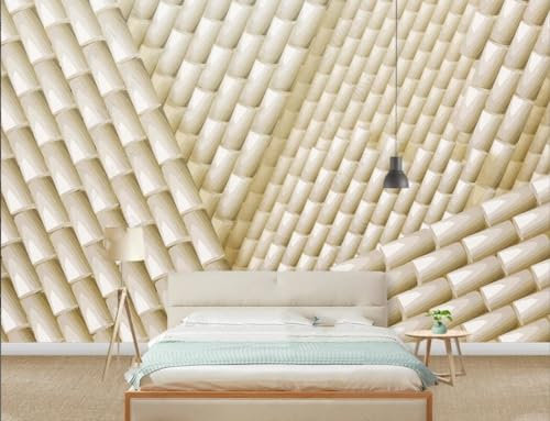 Fototapete Blumen 3D Tapeten 3D Effekt Wohnzimmer Schlafzimmer Vliestapete Kreatives Dreidimensionales Geometrisches Goldenes Bambus-Muster Natur Grau Graffiti Steinoptik Kinder Tapeten