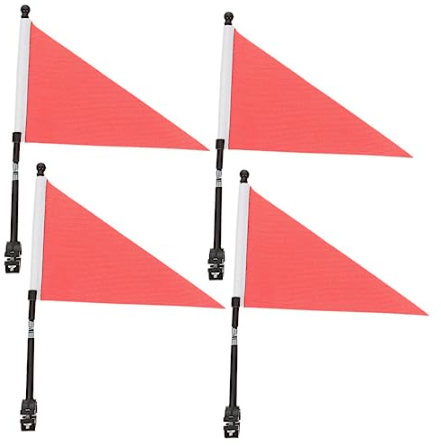 INOOMP 4 Satz Rot Fahrradfahne Kinder mit Polyester und Metall Installieren und Entfernen als Fahrradsicherheitsflagge für Scooter und Dreirad