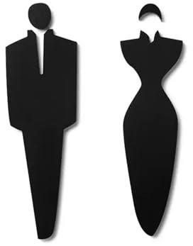 Metall-Toilettenschild, Badezimmerschild for Männer und Frauen, Toilettenschilder for Unternehmen, Badezimmertürschilder, Badezimmerbeschilderung(Black)