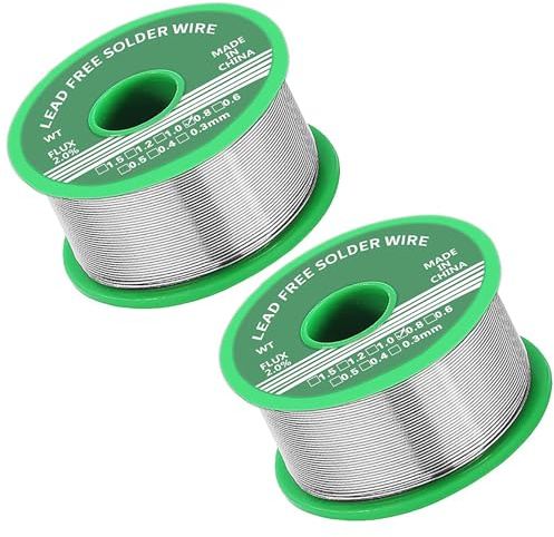 2 Stücke Lötzinn 0.8mm, Lötzinn Bleifrei mit Kolophonium kern, Lötzinn mit Flussmittel 20g, Solder Wire, Lötdraht für die Reparatur und den Heimwerker von Elektronischen Elektrischen Lötkomponenten