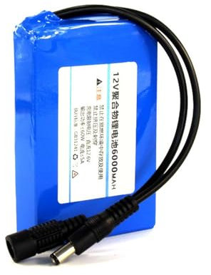 WILLQ Batería Repuesto Recargable de 12 voltios Batería de Litio de 12 V 6000 mAh Batería de Litio de polímero de Gran Capacidad para Carga Exterior de 12 V Batería de luz LED