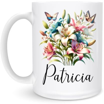 Porzellan Kaffeebecher Lilie Keramikbecher Dekorativer Keramiktassen Mit Henkel Kaffeetassen Für Haus Camping 330Ml