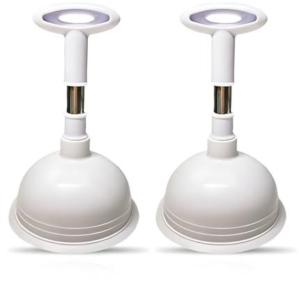 AZK 2x Powerful Suction Drain Plunger for Sinks, Bathrooms, Kitchens, Baths & Shower Drains - Soft Silicone Anti-Tear Drain Plunger Cleaner for Lawn - 16cm Big Cup size Drain Unblocker & 16cm Handle