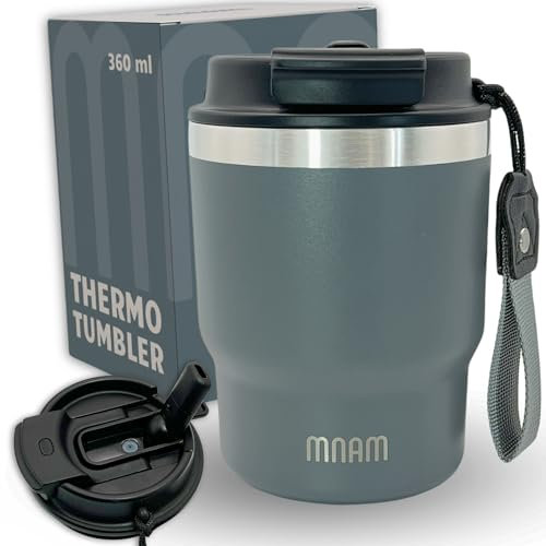 mnam Tazza Termica Caffe 360ml - Mug Termica - Acciaio Inossidabile Isolato ed Ermetico - Tazza Termica da Viaggio - Travel Coffee Mug - Termos Caffè - Themos Te Caldo (360 ml)