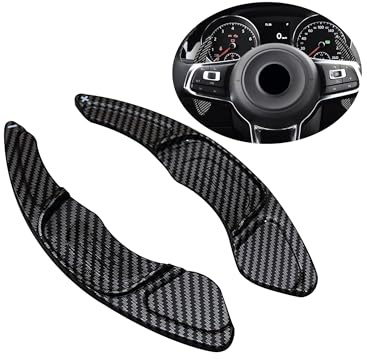 ontto ABS Auto Lenkrad Schaltwippen Schaltpaddel Schalthebel Verlängerung Passt für VW Golf 7 Polo GTI R Rline MK7 MK7.5 Scirocco Arteon 2015-2019 Paddleshift Abdeckung Aufsätze-Kohlefaser schwarz