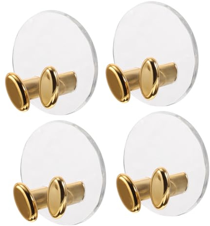 Amosfun 4pcs Adhesive Cable Hooks Made of Pet for Walls and Doors, Prevents Tangling and Organises Power Plugs Perfectly for Kitchen and Bathroom Storage
