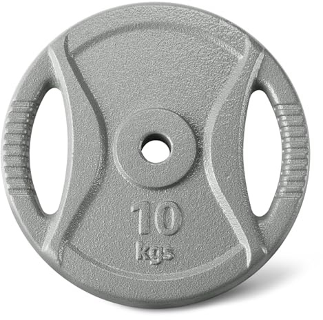 Amazon Basics, Peso a disco da 10 kg con foro da 2,54 cm, 1 pezzo, Grigio antracite