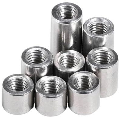 UZAMIRLEX Lange runde Überwurfmutter, 304 Edelstahl verlängern Lange runde Kupplungsmutterhülse Rohrmuttern Gelenkhülsenmutter M3 M4 M5 M6 M8 M10 M12 M14 M16(M14x20x30-1pcs)