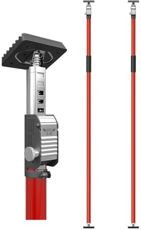 3-H Truck Cargo Bar,Adjustable Support Pole 2Pack,Cabinet Jack,Truck Bed Divider with Self-Locking Spring Ratchet - Load Lock Bar for Vans, SUVs & Trucks,58-110.2(Red×2)