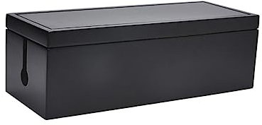 Holibanna Wooden Cable Storage Box and Power Line Organizer for Home Desk, Large Black Charging Cable Box Wire Management for Electronics and Office