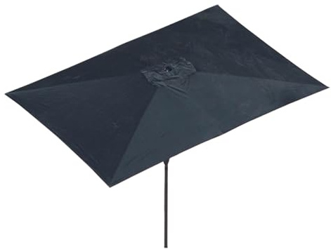 NOIRDA Ombrellone da Giardino Grande 3,0 M X 2,0 M con Meccanismo A Manovella, Ombrellone Rettangolare da Mercato, Ombrellone Parasole Impermeabile per Patio, Spiaggia, Terrazza(Black)