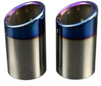 Generisch Universal-Auspuffblende Auto-Edelstahl-Auspuff-Endrohrabdeckungen für A1 A3 A4 A5 A6 Q3 Q5 Q7 4L(E Type 100mm Black)