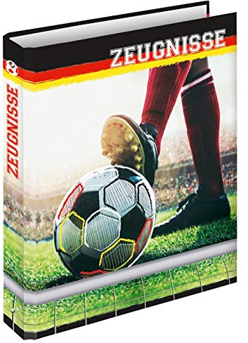 Livepac-Office Zeugnismappe mit Namensgravur - Zeugnisringbuch - Fußball
