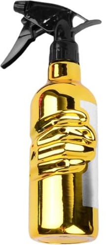 SMASOLO Botella De Spray Para Peluquería, Pulverizador De Plástico Dorado, Capacidad Media, Rociador De Agua Cabello, Para Profesionales y Salones, Uso Peinado y Jardinería