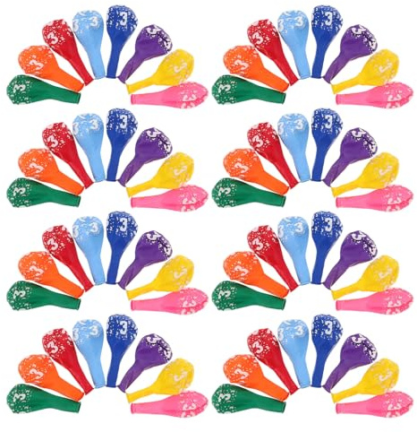 VICASKY 100pcs Birthday Balloons Printed Latex Number for Party Decoration Inflatable Anniversary and Shower Supplies with Vibrant Colors