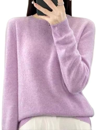 Warm Cashmere Sweaters for Women Crew Neck Cozy Soft Lightweight Pullover Sweater Loose Casual Ladies Long Sleeve Plus Size Lounge Sweater Teen Girl Clothes Christmas Tops 2025 Winter Pink Medium