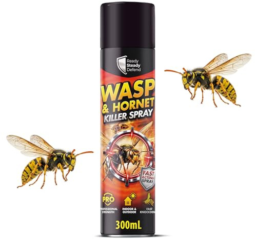 Wasp & Hornet Killer Spray 300ml – Fast Acting Aerosol Insecticide, Professional Strength for Indoor & Outdoor Use, Surface & Nest Treatment, Kills Flying & Crawling Insects, Fast Knockdown Action