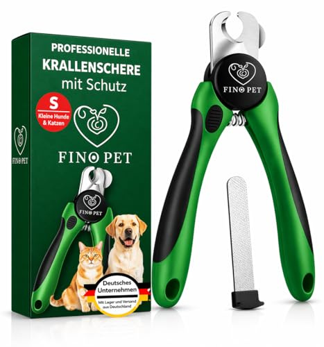 FinoPet Claw Scissors for Dogs and Cats - With Protection & Spacer - Claw Pliers for Small Claws - Claw File in Handle - Dog Claw Cutter - Alternative to Nail Scissors & Claw Grinder
