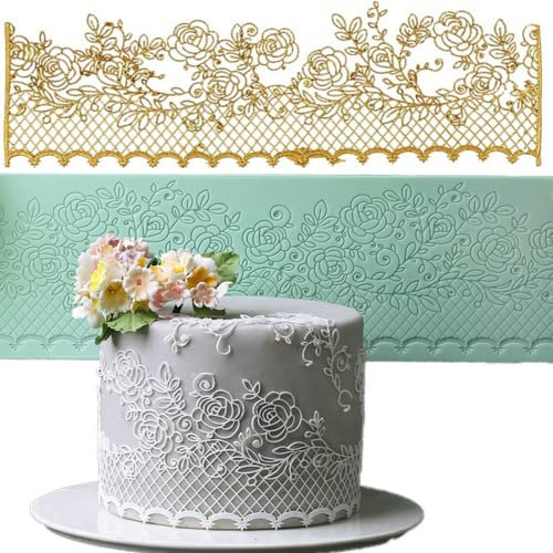 Anyana Zuckerblatt Rebe Rose essbare Kuchen Silikon Fondant Impression Spitze Matte Herbst Kuchen Dekorieren Form Gummi Paste Cupcake Topper Werkzeug Zuckerguss Süßigkeiten Abdruck Backformen