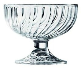 Arcoroc Libby's Market Place 38cl Wave Sundae Dishes Ice Cream Bowls Desert Bowls Clear Glass (Set of 2)