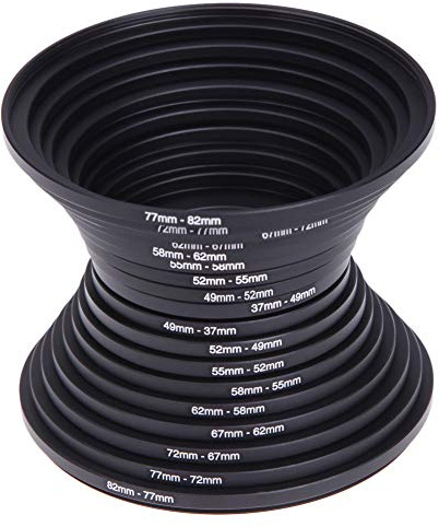 18er Step Up/Down Objektiv Filterring Adapter Set 37-82mm für Canon für Nikon Kamera
