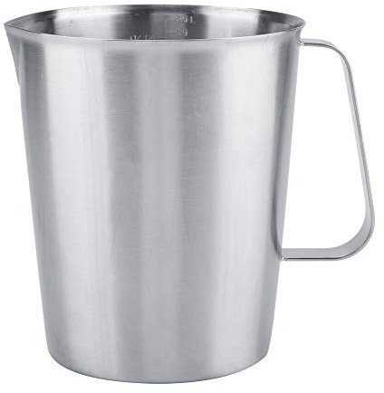 Broco bricco da Latte ，Acciaio Inossidabile Tazza di Latte Brocca Acciaio, 2000ml Brocca di schiuma di latte con Marchio di misurazione inossidabile schiuma di latte per fare l'arte del caffè Latte