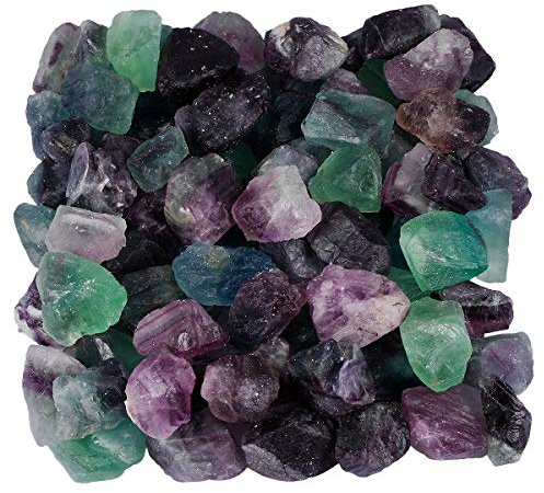 Nupuyai 460g Fluorit Rohsteine Edelsteine Heilsteine Dekorative Steine | Natürliche Mineralien Rohsteine, Meditations Energiesteine, große Kristall Bruchstücke für Schmuck Garten Wohndekoration