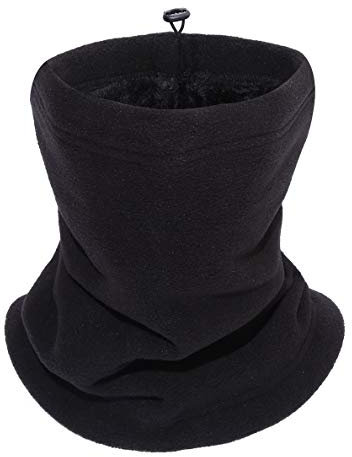 Thermal Neck Gaiter Snood,Balaclavas Face Mask,Warmer Fleece Lined Infinity Scarf Double-Layer Thicken Windproof Cycling Ski Running for Mens Womens Outdoor Sports Black