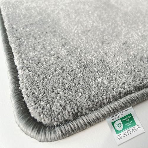 Floordirekt | Tapis de Bain Carousel | Doux, Moelleux et Antidérapant | Lavable | Certifié Öko-Tex | Argenté, 50 x 80 cm