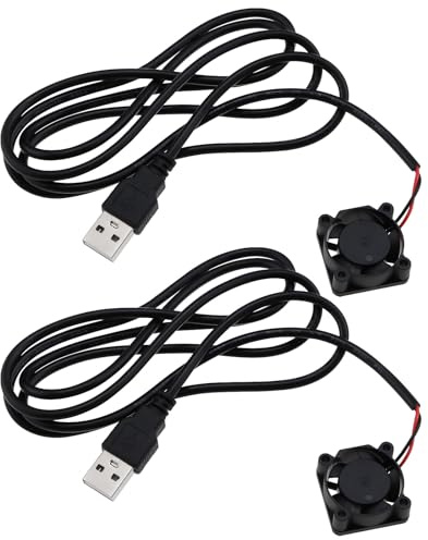 eMagTech 2 Piezas Ventiladores de Refrigeración USB 2510 Rodamientos Hidráulicos Sin Escobillas Ventilador de Refrigeración DC de 25x25x10mm Micro Rodamientos Ventilador de Refrigeración Turbo
