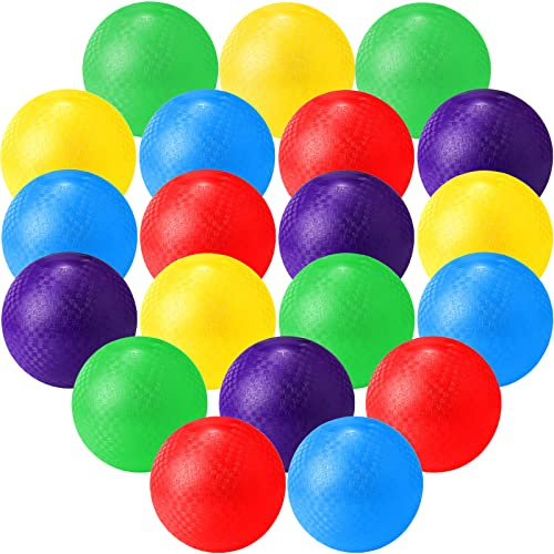 Macarrie 20 Pcs 6 Inches Playground Dodgeball Kick Balls for Kids Adults Colorful Inflatable Balls Handballs Soccer Basketball Handball Games Camps Schools Outdoors