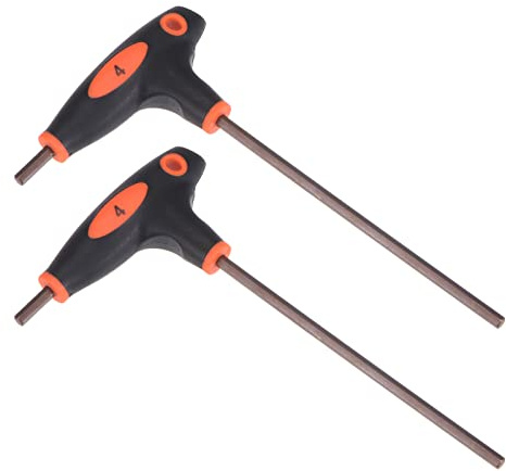 sourcing map 4mm Hex Key T-Handle Dual End Wrench Spanner, Metric S2 Steel 2 Pcs