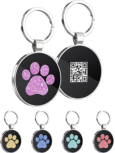 KEKID QR Dog Tags Personalized for Pets Custom Dog Tags Dog Name Tag QR Code ID Tags Smart Pet ID Tags Free Online & Scan QR Receive Instant Location Alert Email