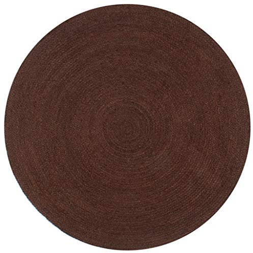 Gecheer Teppich Handgefertigt Wohnzimmerteppich Handwebteppich Juteteppich Läufer Schlafzimmer Flur Jute Geflochten 120 cm Braun