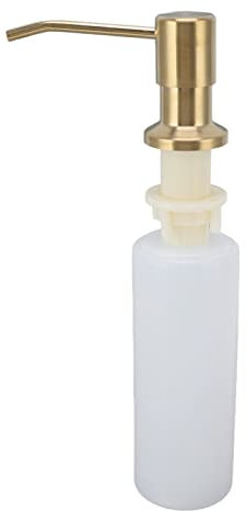 Tissting Dispensador de Jabón para Fregadero de 300ml, Repuesto de Rotación de 360° de Acero Inoxidable, Dispensador de Jabón para Fregadero Integrado para Desinfectante de Manos(Oro)