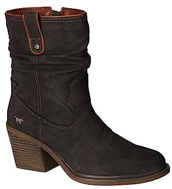 MUSTANG Damen Western Stiefelette Cowboy Boots Blockabsatz 1479-501, Größe:39 EU, Farbe:Grau