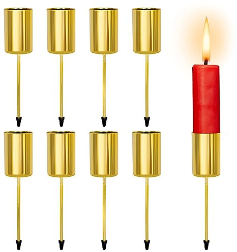 BOFUNX 8pcs 2,5 cm Portacandele Candeliere Corona dell'Avvento Candelabro a Cono Corona dell'Avvento Porta Candele da Tavolo in Metallo Decorazioni per Natale Cena a Lume di Candela