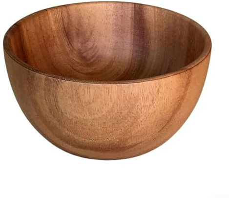 CARMOTTER Large Wooden Salad Bowl for Vegetables & Decorative Centerpiece - Perfect for Cereals, Pasta, Soup, Desserts (13x6CM)