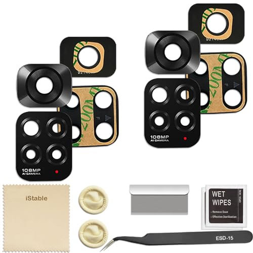 iStable Kit di Riparazione Completo per Lenti Fotocamera Posteriore Compatibili con Xiaomi Redmi Note 11S (108mp) - Confezione da 2 Vetri Strumenti per la Sostituzione