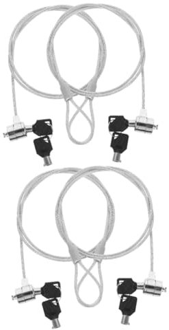 Uonlytech 4sets Laptop Locking Cable Security Hardware Cable Lock Kit Keyed Padlock for Digital Devices Portable Travel Lock