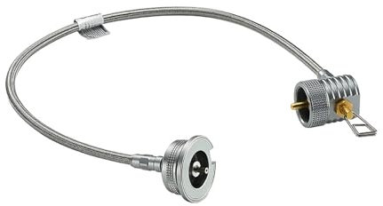 Campingmoon Kleiner Propan-Tank auf Butan-Ofenadapter mit integriertem Regler und verlängertem Schlauch, 50 cm