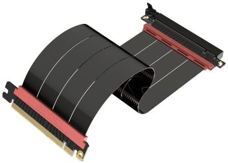 LINKUP PCIE 5.0 Riser-kabel | för vertikalt GPU-fäste | rak | grafikkort GPU redo | Användbar med PCIe 4.0 & RX9070/RTX5090 | 25 cm (total längd: 29 cm)